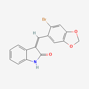 (3Z)-3-[(6-bromo-1,3-benzodioxol-5-yl)methylidene]-1H-indol-2-one