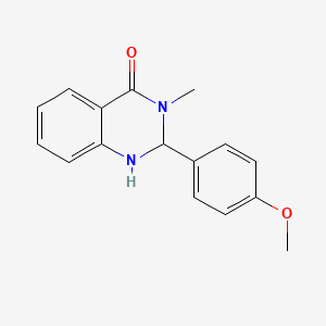 molecular formula C16H16N2O2 B6748978 2-(4-methoxyphenyl)-3-methyl-2,3-dihydroquinazolin-4(1H)-one 