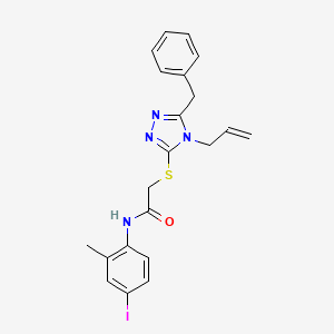 molecular formula C21H21IN4OS B6748994 2-[(5-benzyl-4-prop-2-enyl-1,2,4-triazol-3-yl)sulfanyl]-N-(4-iodo-2-methylphenyl)acetamide 