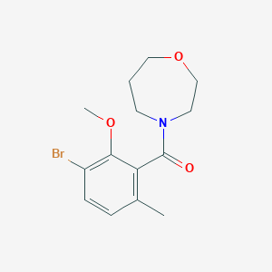 molecular formula C14H18BrNO3 B6748998 (3-Bromo-2-methoxy-6-methylphenyl)-(1,4-oxazepan-4-yl)methanone 