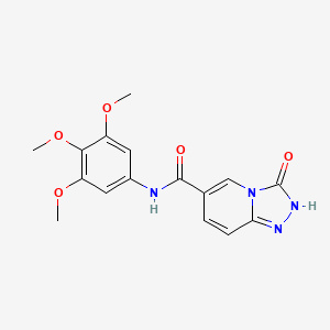 molecular formula C16H16N4O5 B6749061 3-oxo-N-(3,4,5-trimethoxyphenyl)-2,3-dihydro[1,2,4]triazolo[4,3-a]pyridine-6-carboxamide 