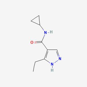 molecular formula C9H13N3O B6749107 N-cyclopropyl-5-ethyl-1H-pyrazole-4-carboxamide 