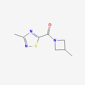 molecular formula C8H11N3OS B6749146 (3-Methylazetidin-1-yl)-(3-methyl-1,2,4-thiadiazol-5-yl)methanone 