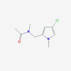 molecular formula C9H13ClN2O B6749171 N-[(4-chloro-1-methylpyrrol-2-yl)methyl]-N-methylacetamide 