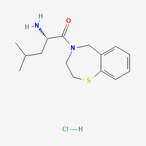 molecular formula C15H23ClN2OS B6749210 (2S)-2-amino-1-(3,5-dihydro-2H-1,4-benzothiazepin-4-yl)-4-methylpentan-1-one;hydrochloride 