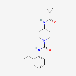 molecular formula C18H25N3O2 B6749242 4-(cyclopropanecarbonylamino)-N-(2-ethylphenyl)piperidine-1-carboxamide 