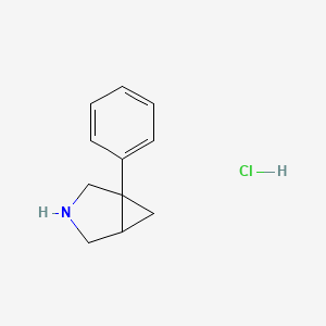 molecular formula C11H14ClN B6749248 1-苯基-3-氮杂双环[3.1.0]己烷盐酸盐 