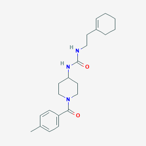 molecular formula C22H31N3O2 B6749265 1-[2-(Cyclohexen-1-yl)ethyl]-3-[1-(4-methylbenzoyl)piperidin-4-yl]urea 