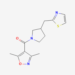 (3,5-Dimethyl-1,2-oxazol-4-yl)-[3-(1,3-thiazol-2-ylmethyl)pyrrolidin-1-yl]methanone