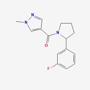 [2-(3-Fluorophenyl)pyrrolidin-1-yl]-(1-methylpyrazol-4-yl)methanone