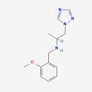 molecular formula C13H18N4O B6749306 N-[(2-methoxyphenyl)methyl]-1-(1,2,4-triazol-1-yl)propan-2-amine 