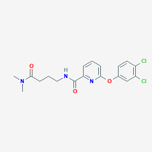 molecular formula C18H19Cl2N3O3 B6749336 6-(3,4-dichlorophenoxy)-N-[4-(dimethylamino)-4-oxobutyl]pyridine-2-carboxamide 