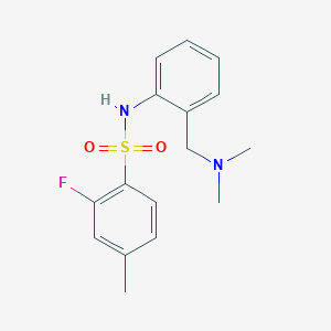 molecular formula C16H19FN2O2S B6749343 N-[2-[(dimethylamino)methyl]phenyl]-2-fluoro-4-methylbenzenesulfonamide 