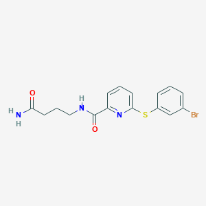 N-(4-amino-4-oxobutyl)-6-(3-bromophenyl)sulfanylpyridine-2-carboxamide