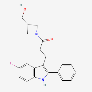 3-(5-fluoro-2-phenyl-1H-indol-3-yl)-1-[3-(hydroxymethyl)azetidin-1-yl]propan-1-one