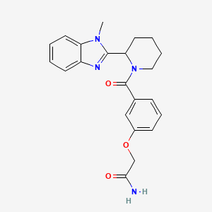 molecular formula C22H24N4O3 B6749410 2-[3-[2-(1-Methylbenzimidazol-2-yl)piperidine-1-carbonyl]phenoxy]acetamide 