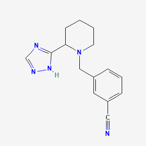 molecular formula C15H17N5 B6749422 3-[[2-(1H-1,2,4-triazol-5-yl)piperidin-1-yl]methyl]benzonitrile 