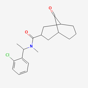 molecular formula C19H24ClNO2 B6749428 N-[1-(2-chlorophenyl)ethyl]-N-methyl-9-oxobicyclo[3.3.1]nonane-3-carboxamide 