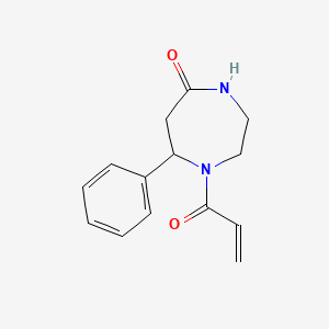 molecular formula C14H16N2O2 B6749429 7-Phenyl-1-prop-2-enoyl-1,4-diazepan-5-one 