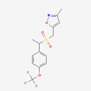 3-Methyl-5-[1-[4-(trifluoromethoxy)phenyl]ethylsulfonylmethyl]-1,2-oxazole