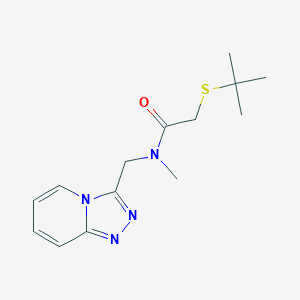 2-tert-butylsulfanyl-N-methyl-N-([1,2,4]triazolo[4,3-a]pyridin-3-ylmethyl)acetamide