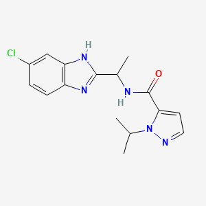 molecular formula C16H18ClN5O B6749511 N-[1-(6-chloro-1H-benzimidazol-2-yl)ethyl]-2-propan-2-ylpyrazole-3-carboxamide 