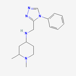 molecular formula C16H23N5 B6749518 1,2-dimethyl-N-[(4-phenyl-1,2,4-triazol-3-yl)methyl]piperidin-4-amine 