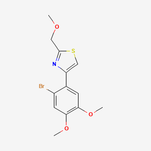 molecular formula C13H14BrNO3S B6749565 4-(2-Bromo-4,5-dimethoxyphenyl)-2-(methoxymethyl)-1,3-thiazole 