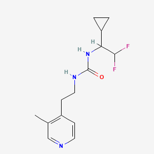 molecular formula C14H19F2N3O B6749605 1-(1-Cyclopropyl-2,2-difluoroethyl)-3-[2-(3-methylpyridin-4-yl)ethyl]urea 