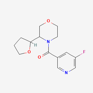 molecular formula C14H17FN2O3 B6749610 (5-Fluoropyridin-3-yl)-[3-(oxolan-2-yl)morpholin-4-yl]methanone 