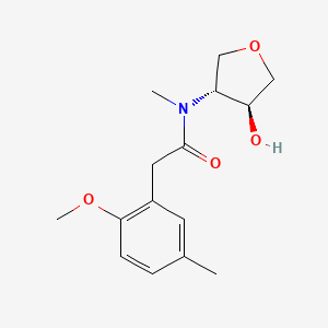 molecular formula C15H21NO4 B6749617 N-[(3R,4S)-4-hydroxyoxolan-3-yl]-2-(2-methoxy-5-methylphenyl)-N-methylacetamide 