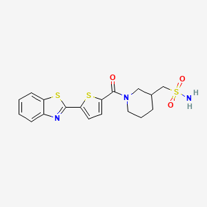 [1-[5-(1,3-Benzothiazol-2-yl)thiophene-2-carbonyl]piperidin-3-yl]methanesulfonamide