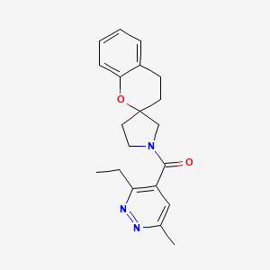 molecular formula C20H23N3O2 B6749662 (3-Ethyl-6-methylpyridazin-4-yl)-spiro[3,4-dihydrochromene-2,3'-pyrrolidine]-1'-ylmethanone 