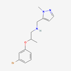 2-(3-bromophenoxy)-N-[(2-methylpyrazol-3-yl)methyl]propan-1-amine