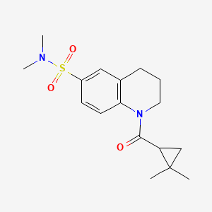 molecular formula C17H24N2O3S B6749688 1-(2,2-dimethylcyclopropanecarbonyl)-N,N-dimethyl-3,4-dihydro-2H-quinoline-6-sulfonamide 