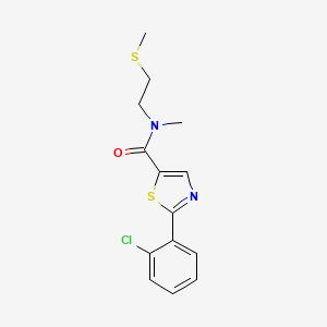 2-(2-chlorophenyl)-N-methyl-N-(2-methylsulfanylethyl)-1,3-thiazole-5-carboxamide