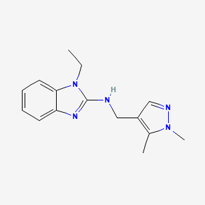 N-[(1,5-dimethylpyrazol-4-yl)methyl]-1-ethylbenzimidazol-2-amine