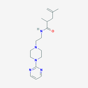 2,4-dimethyl-N-[2-(4-pyrimidin-2-ylpiperazin-1-yl)ethyl]pent-4-enamide