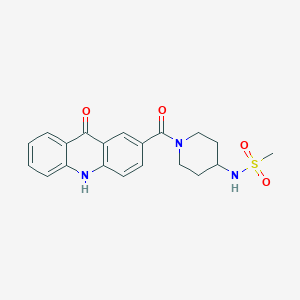 molecular formula C20H21N3O4S B6749724 N-[1-(9-oxo-10H-acridine-2-carbonyl)piperidin-4-yl]methanesulfonamide 