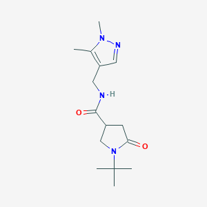 1-tert-butyl-N-[(1,5-dimethylpyrazol-4-yl)methyl]-5-oxopyrrolidine-3-carboxamide