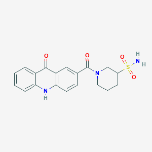 molecular formula C19H19N3O4S B6749745 1-(9-oxo-10H-acridine-2-carbonyl)piperidine-3-sulfonamide 