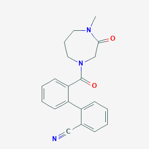 molecular formula C20H19N3O2 B6749755 2-[2-(4-Methyl-3-oxo-1,4-diazepane-1-carbonyl)phenyl]benzonitrile 