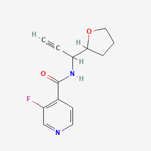 molecular formula C13H13FN2O2 B6749759 3-fluoro-N-[1-(oxolan-2-yl)prop-2-ynyl]pyridine-4-carboxamide 