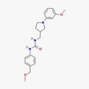 molecular formula C21H27N3O3 B6749776 1-[4-(Methoxymethyl)phenyl]-3-[[1-(3-methoxyphenyl)pyrrolidin-3-yl]methyl]urea 