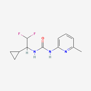 molecular formula C12H15F2N3O B6749799 1-(1-Cyclopropyl-2,2-difluoroethyl)-3-(6-methylpyridin-2-yl)urea 