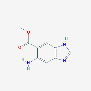 molecular formula C9H9N3O2 B067498 Methyl 5-amino-1H-benzo[d]imidazole-6-carboxylate CAS No. 181284-95-7