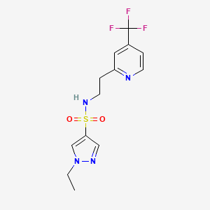 molecular formula C13H15F3N4O2S B6749857 1-ethyl-N-[2-[4-(trifluoromethyl)pyridin-2-yl]ethyl]pyrazole-4-sulfonamide 