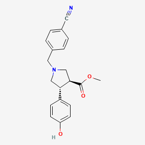 molecular formula C20H20N2O3 B6749892 methyl (3S,4R)-1-[(4-cyanophenyl)methyl]-4-(4-hydroxyphenyl)pyrrolidine-3-carboxylate 