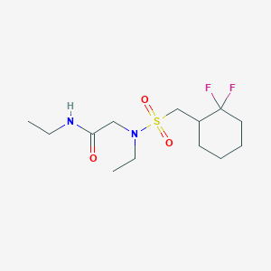 molecular formula C13H24F2N2O3S B6749913 2-[(2,2-difluorocyclohexyl)methylsulfonyl-ethylamino]-N-ethylacetamide 