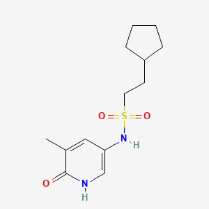 molecular formula C13H20N2O3S B6749932 2-cyclopentyl-N-(5-methyl-6-oxo-1H-pyridin-3-yl)ethanesulfonamide 